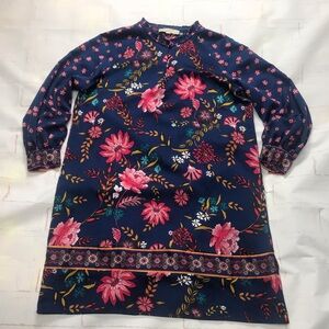 Loft: Womens Floral Long Sleeve Dress Sz: medium petite